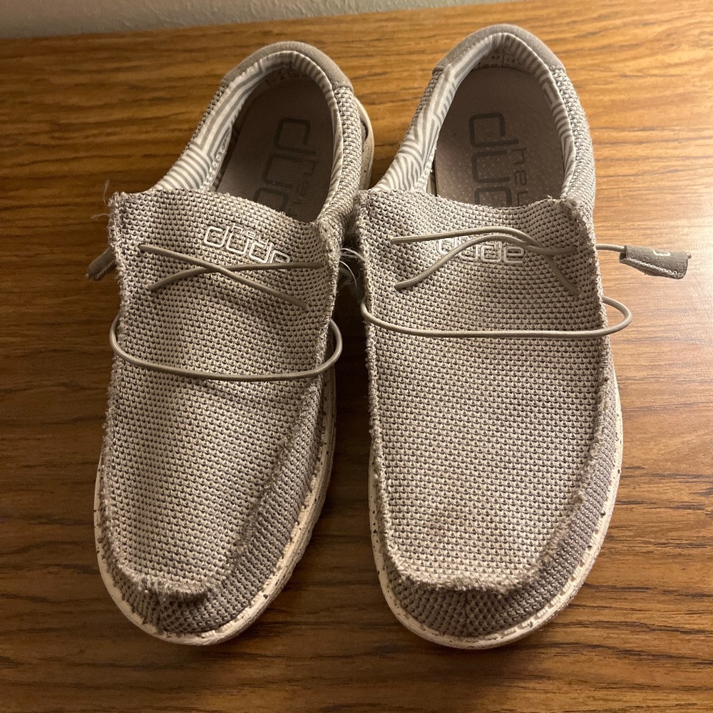 Grey hey dude size 9